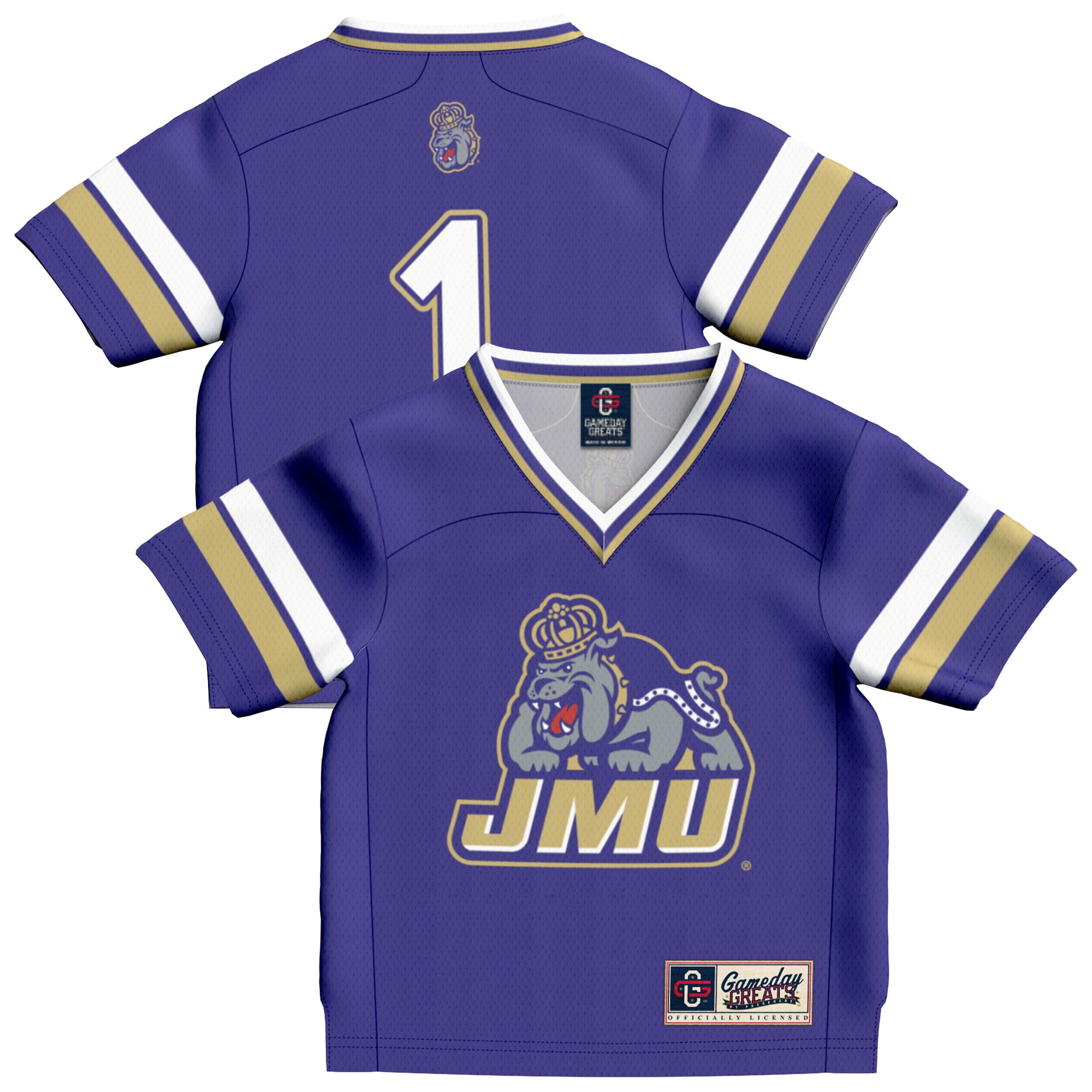 #1 James Madison Dukes GameDay Greats Infant Collegiate Football Fashion Jersey - Purple