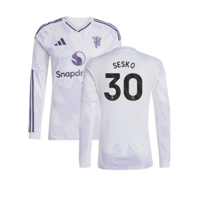 Licensed 2025-2026 Man Utd Premier League Away Uniform (Sesko 30)