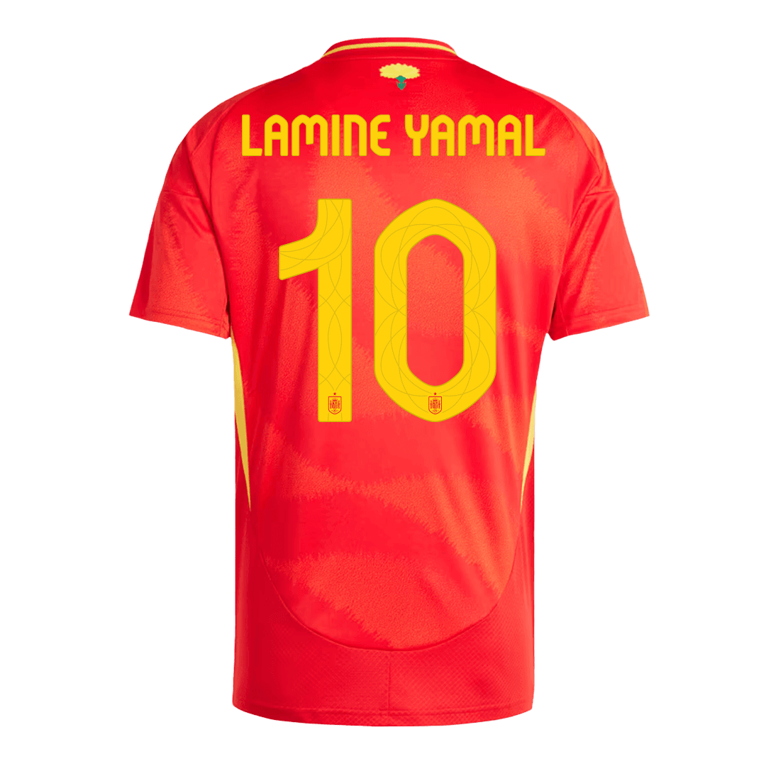 LAMINE YAMAL #10 Spain Home  Soccer Jersey Euro 2024 Authentic Kit