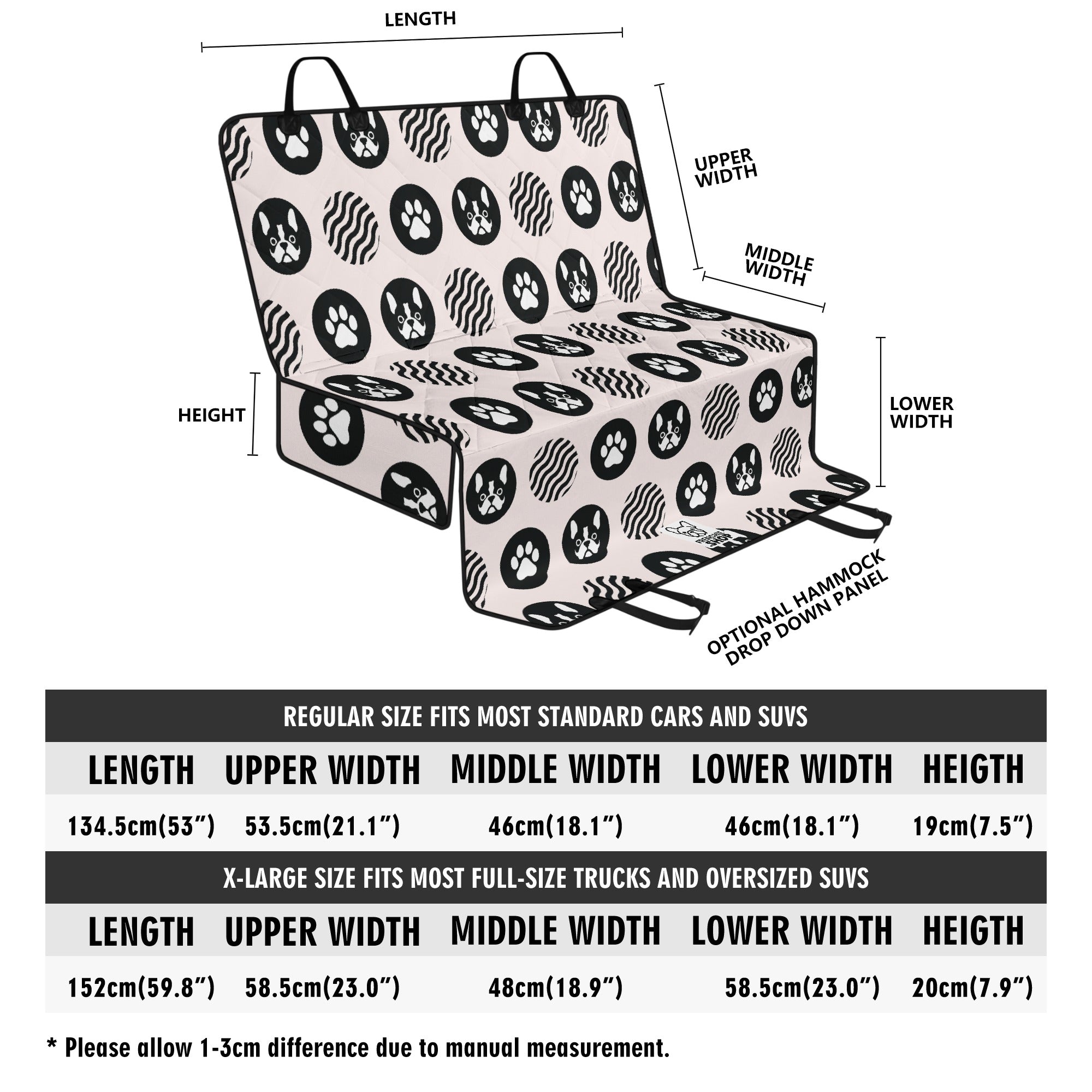 Car Pet Seat Covers For French Bulldog Outdoor Use | Safe For Paws