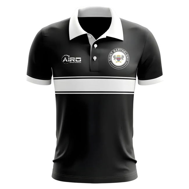 Team Saint Barthelemy Concept Stripe Polo Shirt (Black)