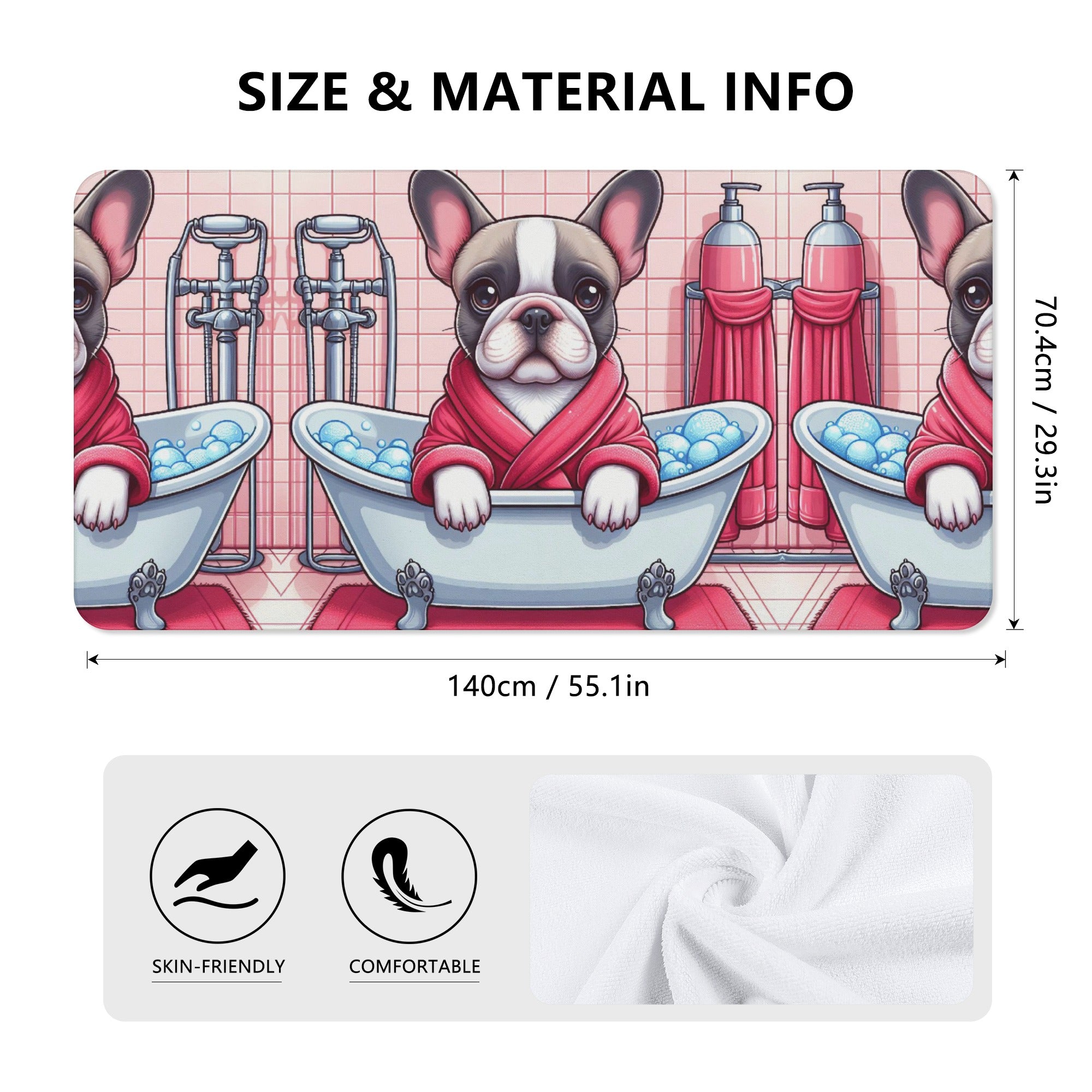 French Bulldog Piper Bath Towel Cute Frenchie Essential