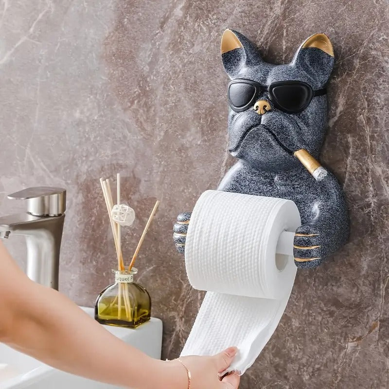 French Bulldog Swagroll Frenchie Toilet Paper Holder – Funny Resin