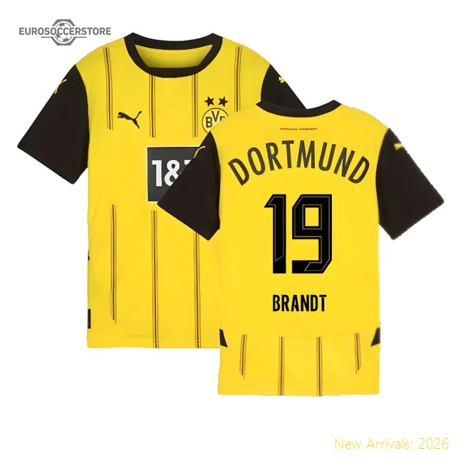 High-Quality 2024-2025 Borussia Dortmund Home Shirt (Kids) (Brandt 19)