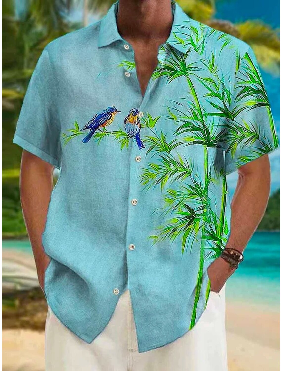 Men's Tie Dye Shirt Button Up Short Sleeve Tropical Fashion Streetwear