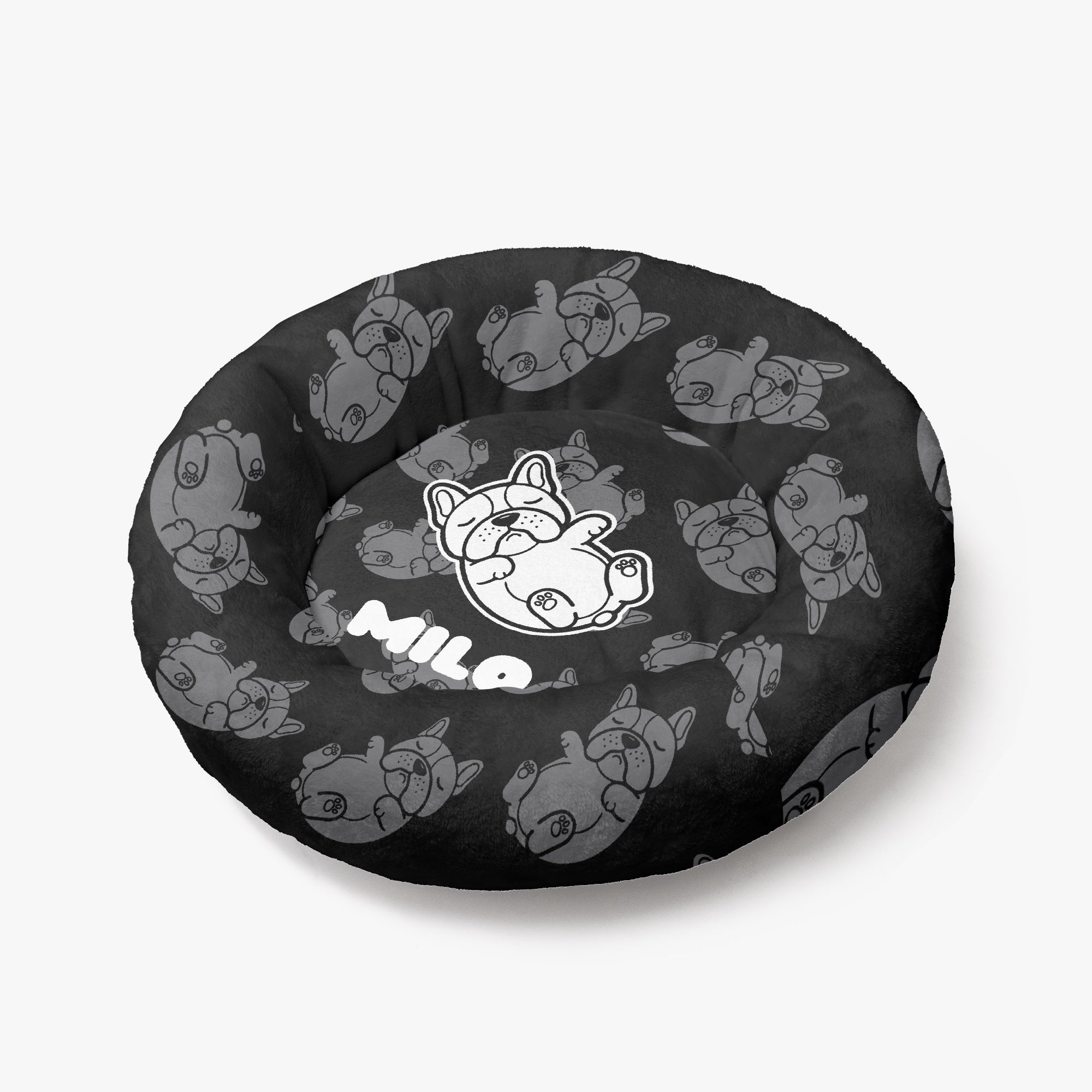 Wilson - Custom Cloud-Comfort Frenchie Bed | Personalized Anti-Anxiety Donut Bed for French Bulldogs