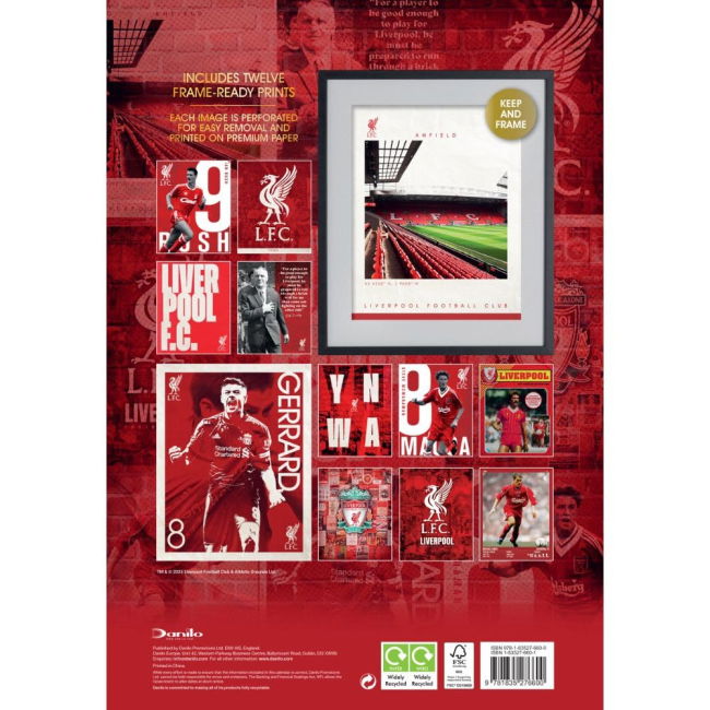 Calendar 2026 2025 Edition Durable Liverpool Home Football Shirt