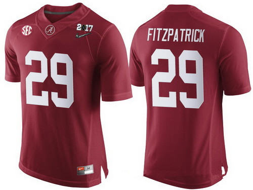 Men's Alabama Bama Minkah Fitzpatrick #29 team authorized Red 2017