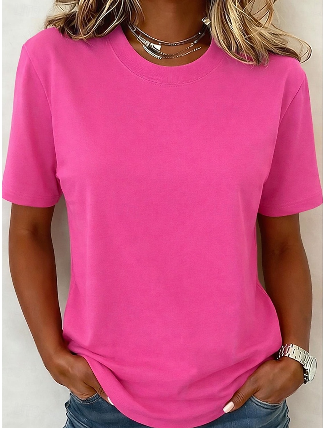 Women's 100% Cotton T-Shirts - Quality Basic Short Sleeve V Neck Tee