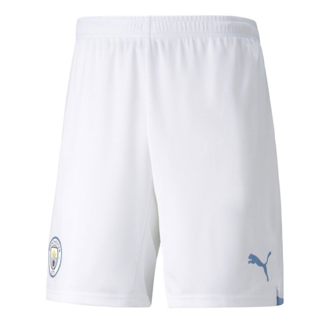 Men's 2021-2022 Man City Home Change Shorts (White)