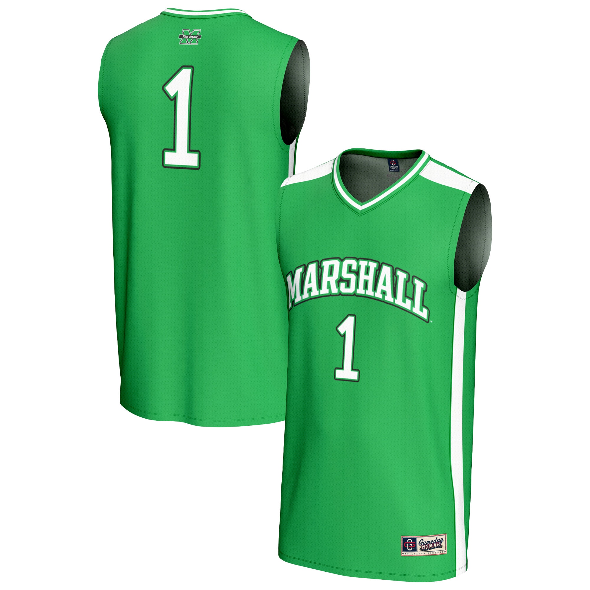 [NJP] Women's Marshall Thundering Herd GameDay Greats Lightweight Collegiate Basketball Fashion Jersey - Kelly Green