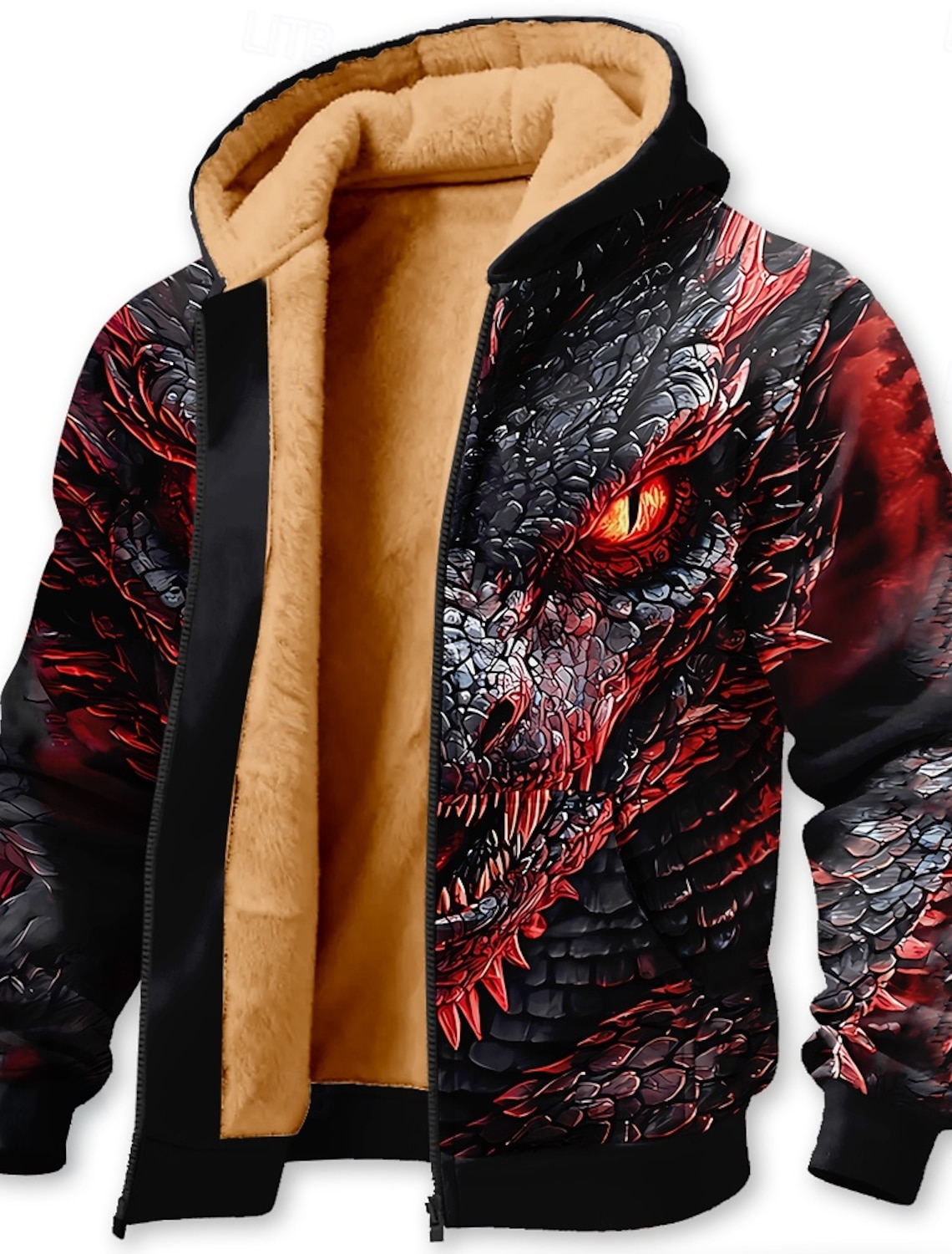Men's Dragon 3D Print Fleece Hoodie Sweatshirt Fashion Casual Fantasy