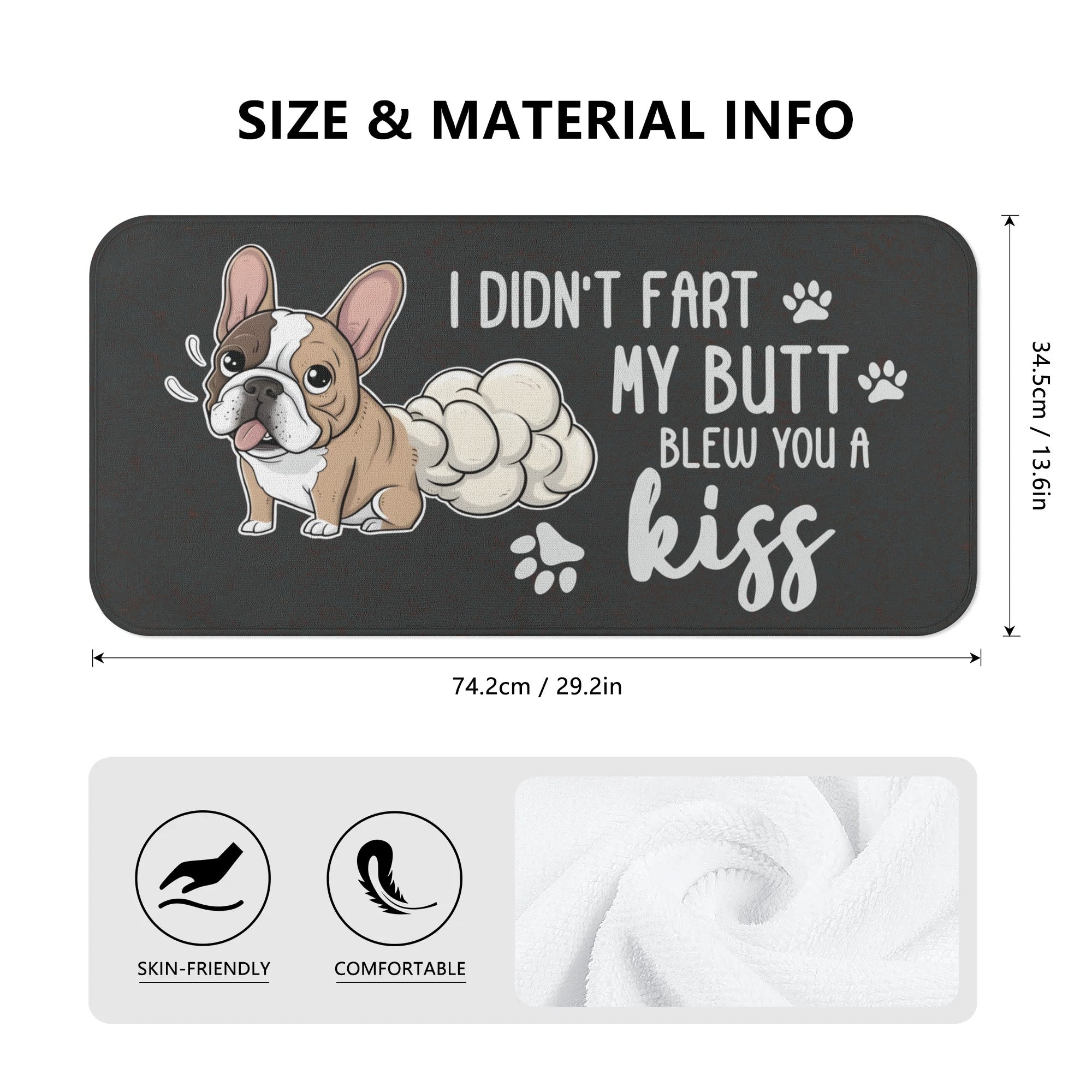 French Bulldog Duke Towel For Frenchie Lovers Practical Pet Supply