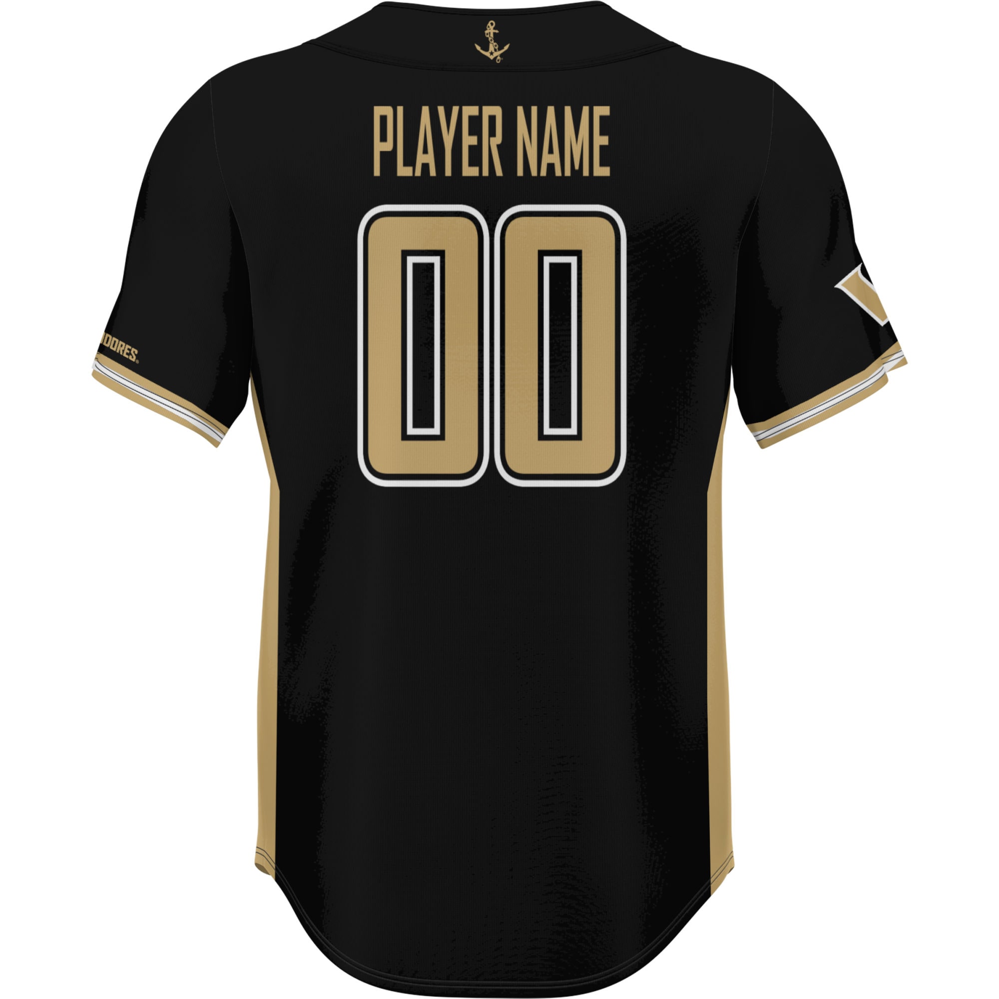 [NJP] Vanderbilt Commodores GameDay Greats NIL Pick-A-Player Lightweight Baseball Jersey - Black