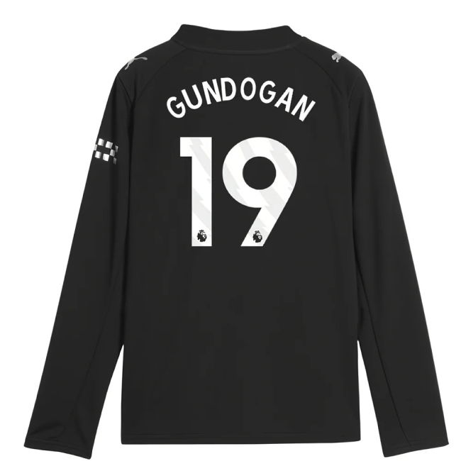 retro 2025-2026 Man City Long Sleeve Away Shirt (Kids) (Gundogan 19)