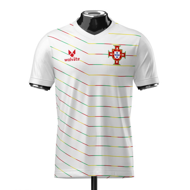 Portugal Heritage Football Jersey White (Wolvate) Adult Short Sleeve