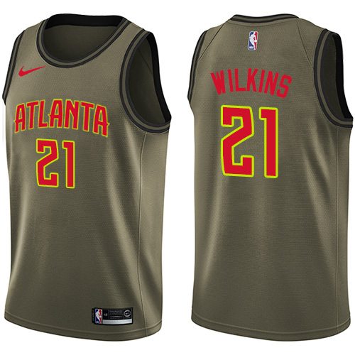 Durable ATL Dominique Wilkins #21 2024 Icon Swingman NBA Jersey Green