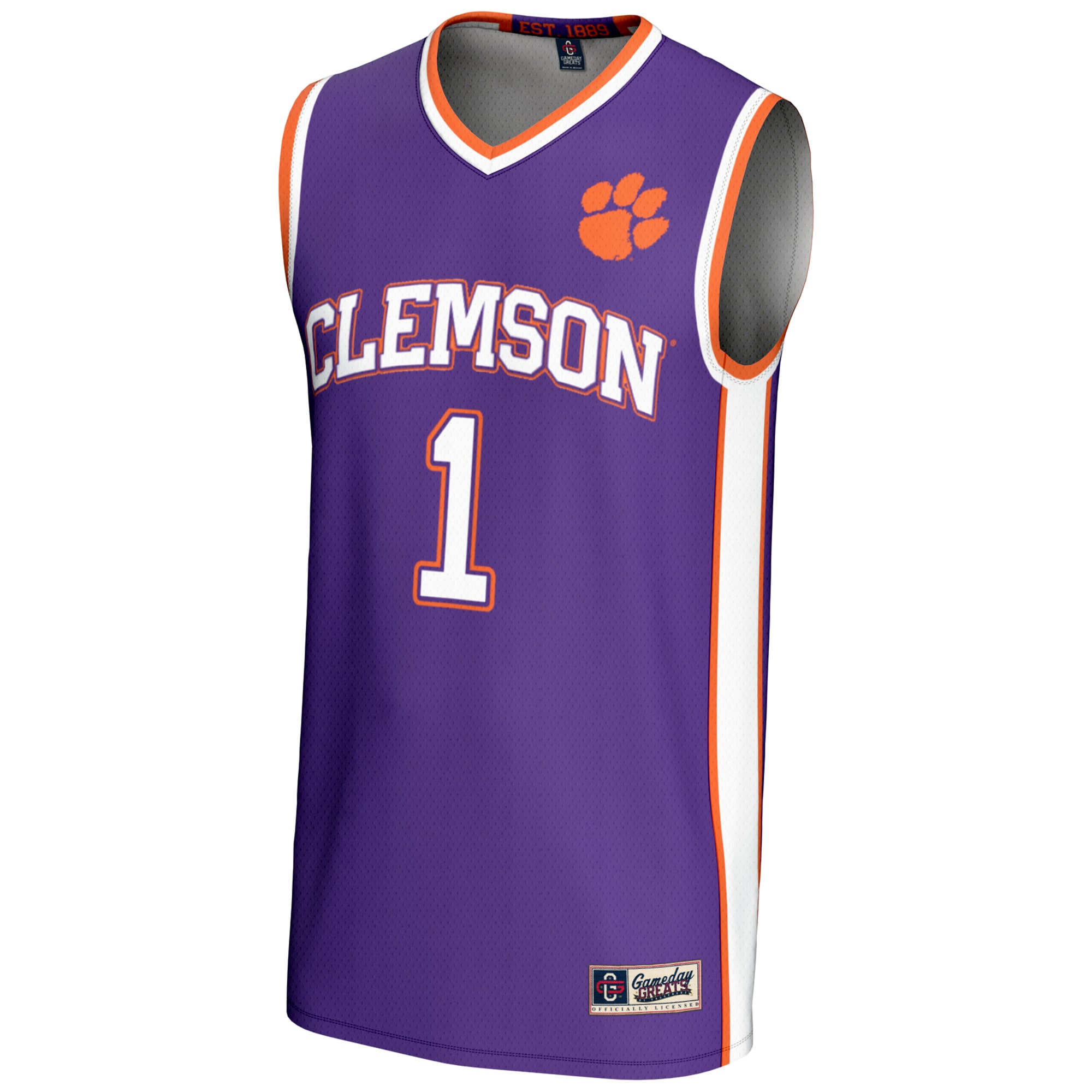 [DDG] Clemson Tigers GameDay Greats Lightweight Basketball Jersey - Purple