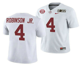 Men's Bama Crimson Tide White 2022 performance Brian Robinson #4