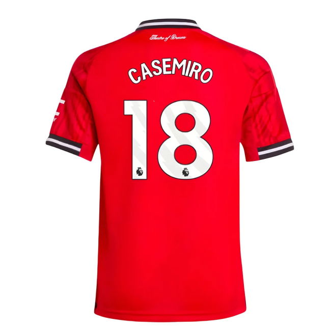 Kids Casemiro 18 2025-2026 Man Utd FC Home Uniform