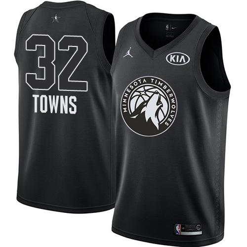 Nike Minnesota Timberwolves #32 Karl-Anthony Towns Black Youth NBA Jordan Swingman 2018 All-Star Game Jersey Youth