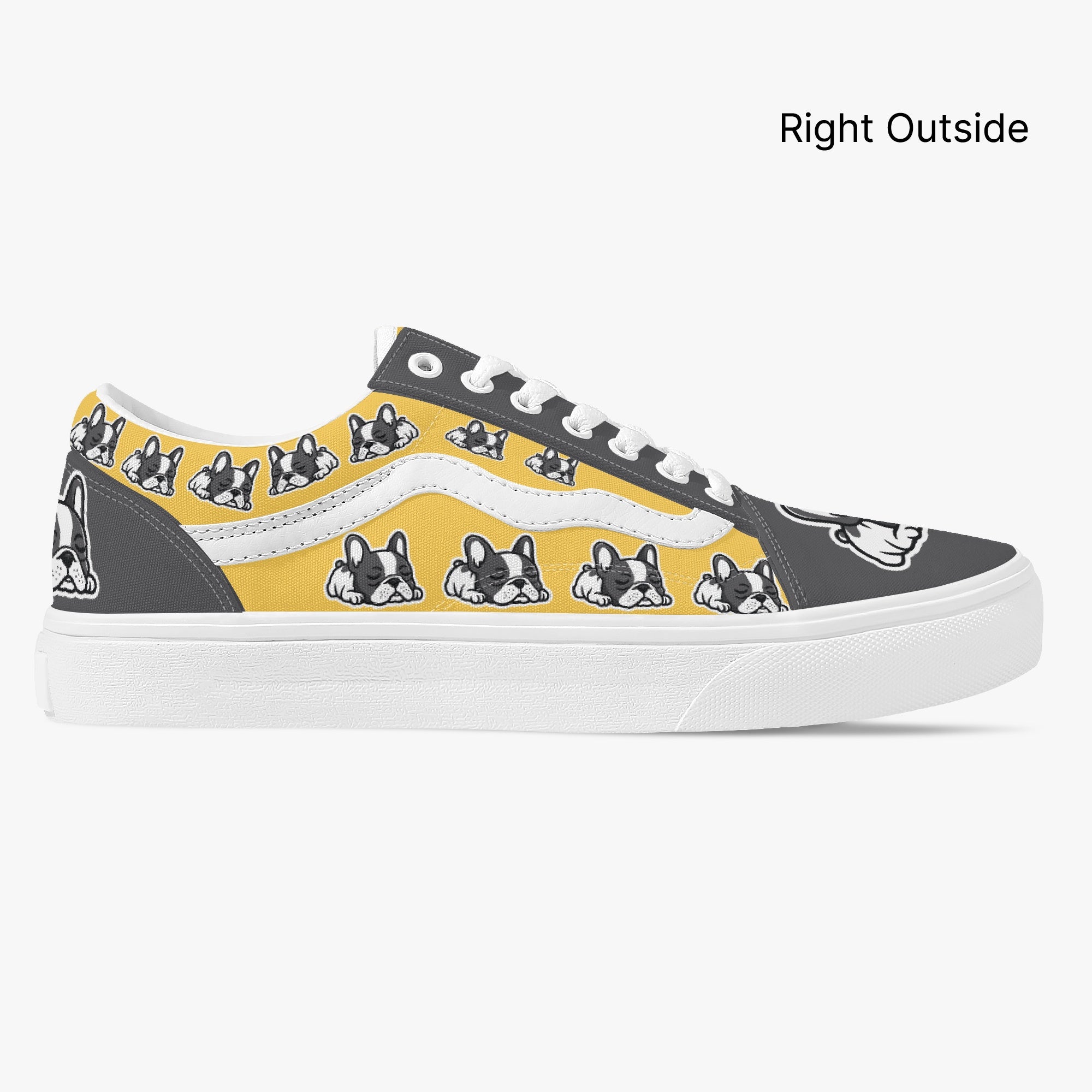 French Bulldog Lover Cooper Trendy Low Top Canvas Sneakers Casual Footwear