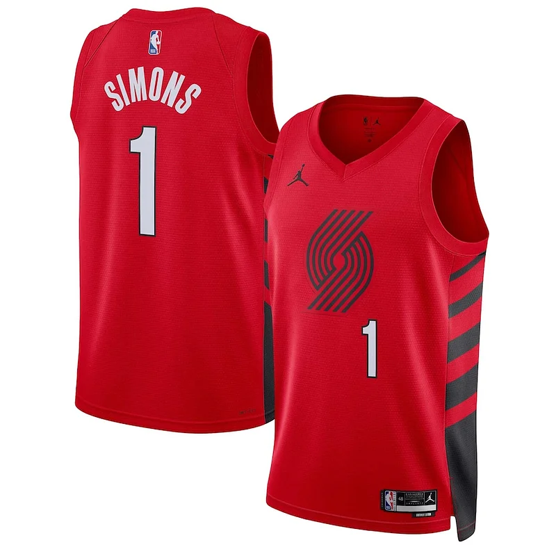 High-Quality Anfernee Simons POR Swingman Jersey - Red - Fan Favorite