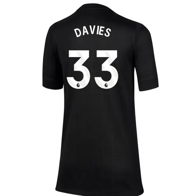 Tottenham Away Football Shirt 2025-20 Season Davies 33 M S Kids