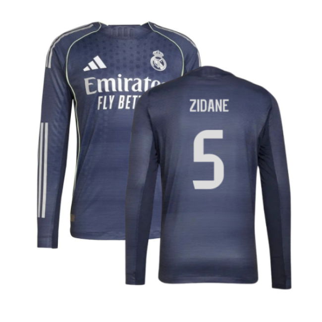 2025-2026 Real Madrid Away Football Shirt (Zidane 5) Durable Stitching