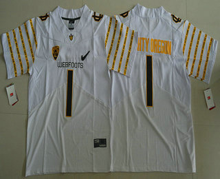 replica Men's None None #1 White 2016 Football Jersey home jersey