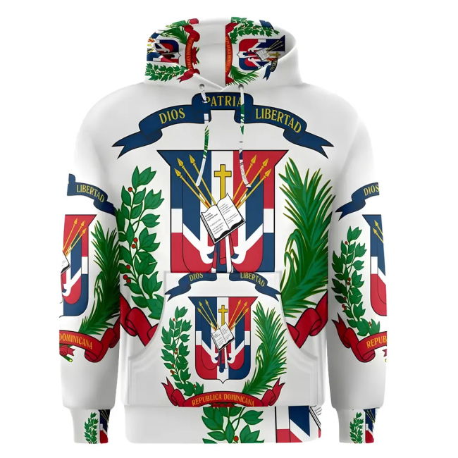 Performance-Driven Dominican Republic Sublimated Flag Hoody