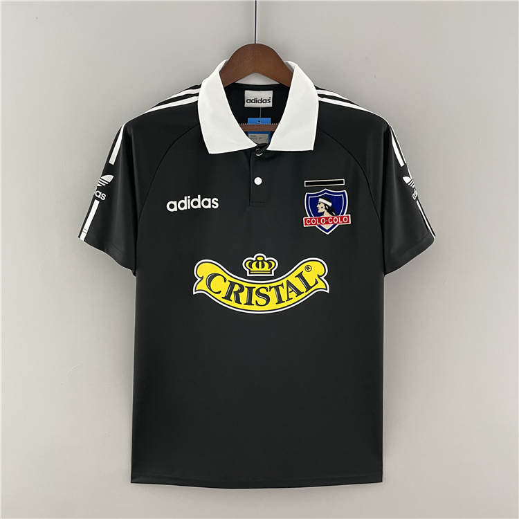 Official Colo-Colo Retro Soccer Jersey 9293 Black Away Football Shirt
