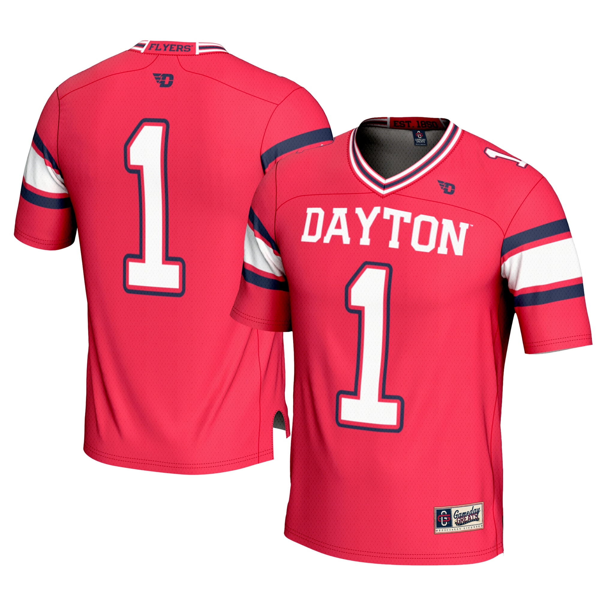#1 Dayton Flyers GameDay Greats 2026 Season Football Jersey?�C Red