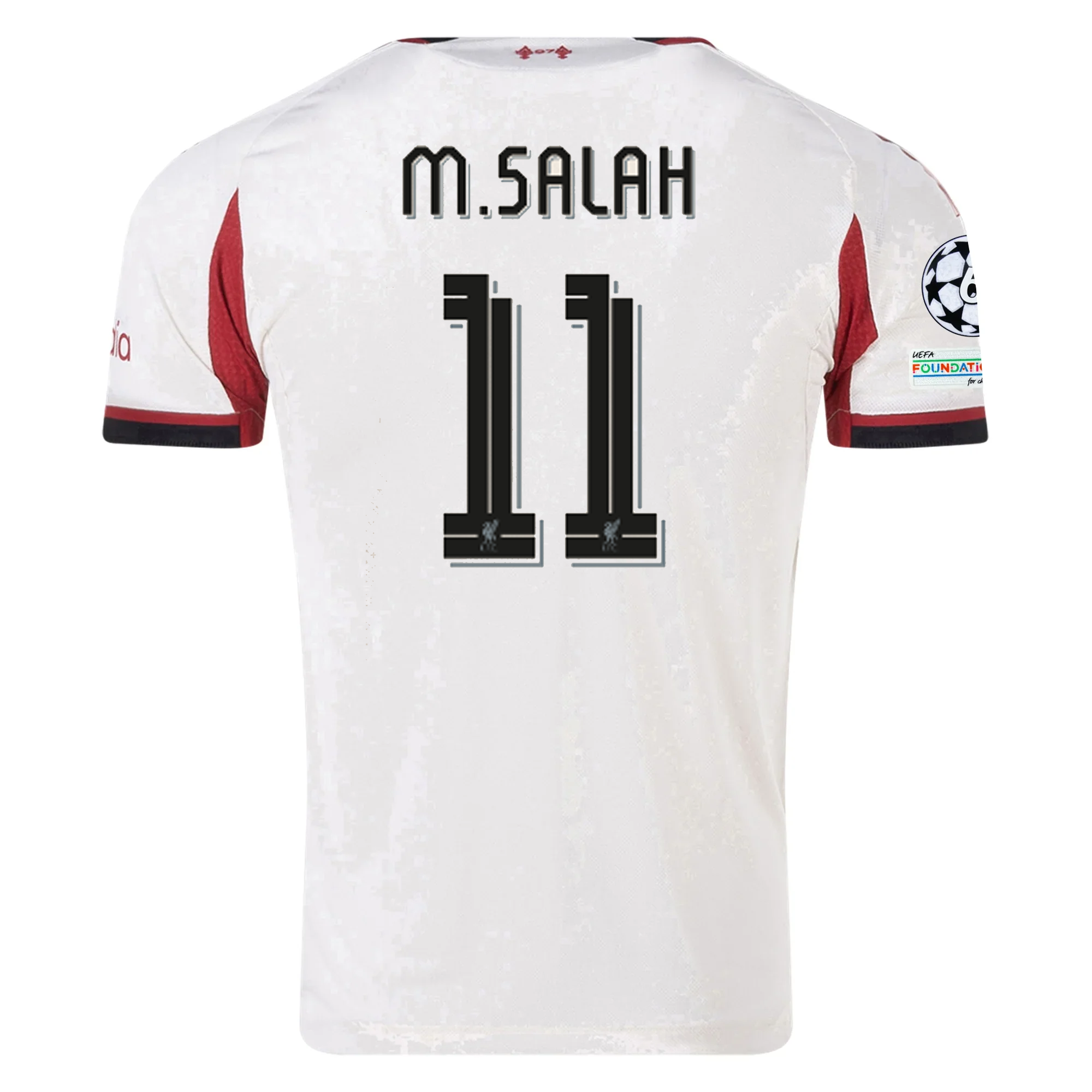 Buy Mohamed Salah Liverpool Authentic Away Soccer Jersey 25/26 Champions League Wonder White