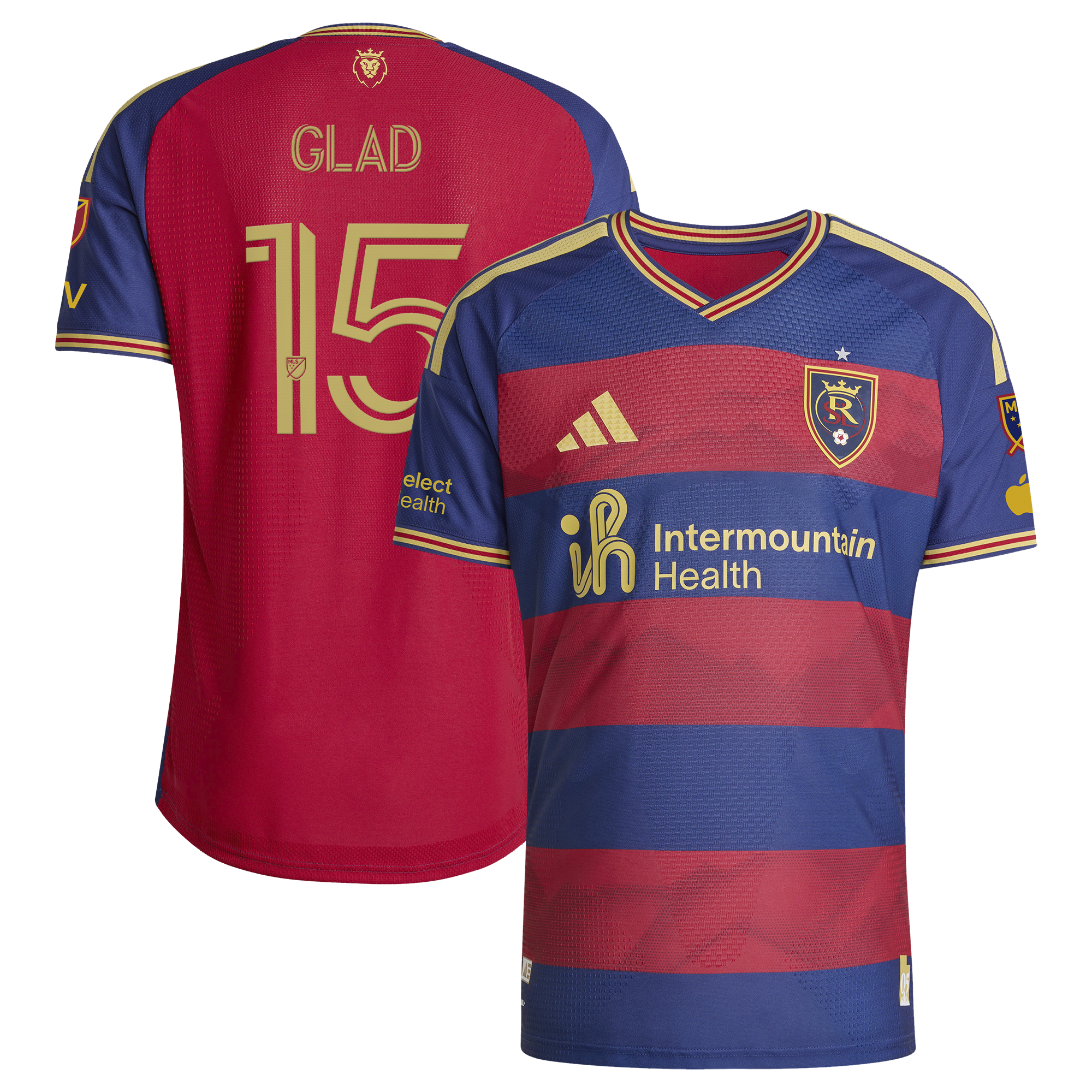 [SJH] Justen Glad Real Salt Lake 2026 The Switchback On-Field Authentic Patch Jersey - Red