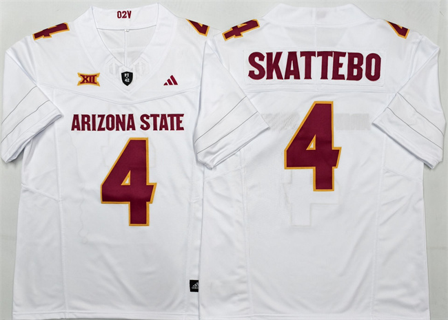 Men's None Cam Skattebo #4 away jersey White 2025 replica Jersey