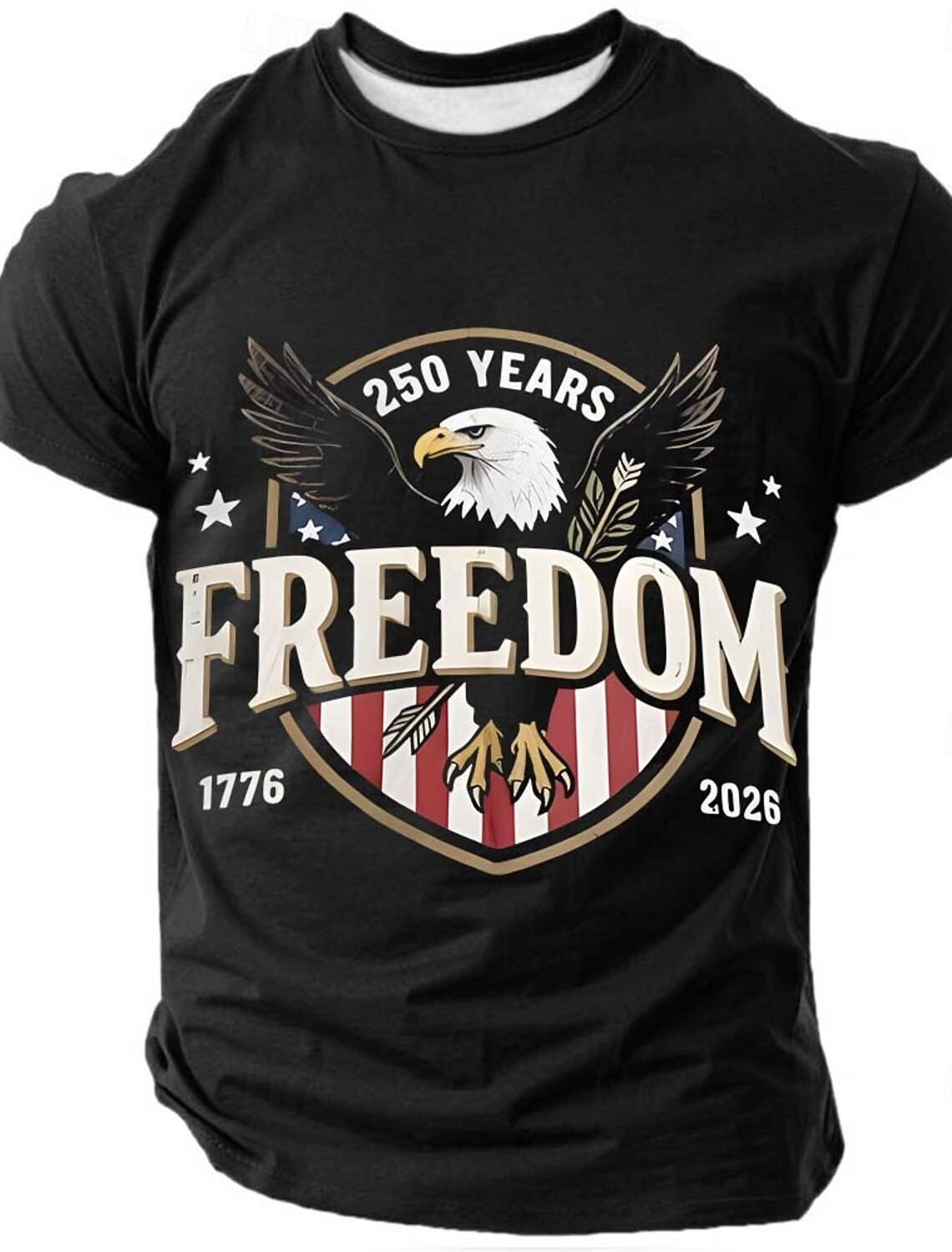 4th of July 2026 250th Memorial Day Men's 3D Print US Flag Crew Neck Short Sleeve T-Shirt Daily Street