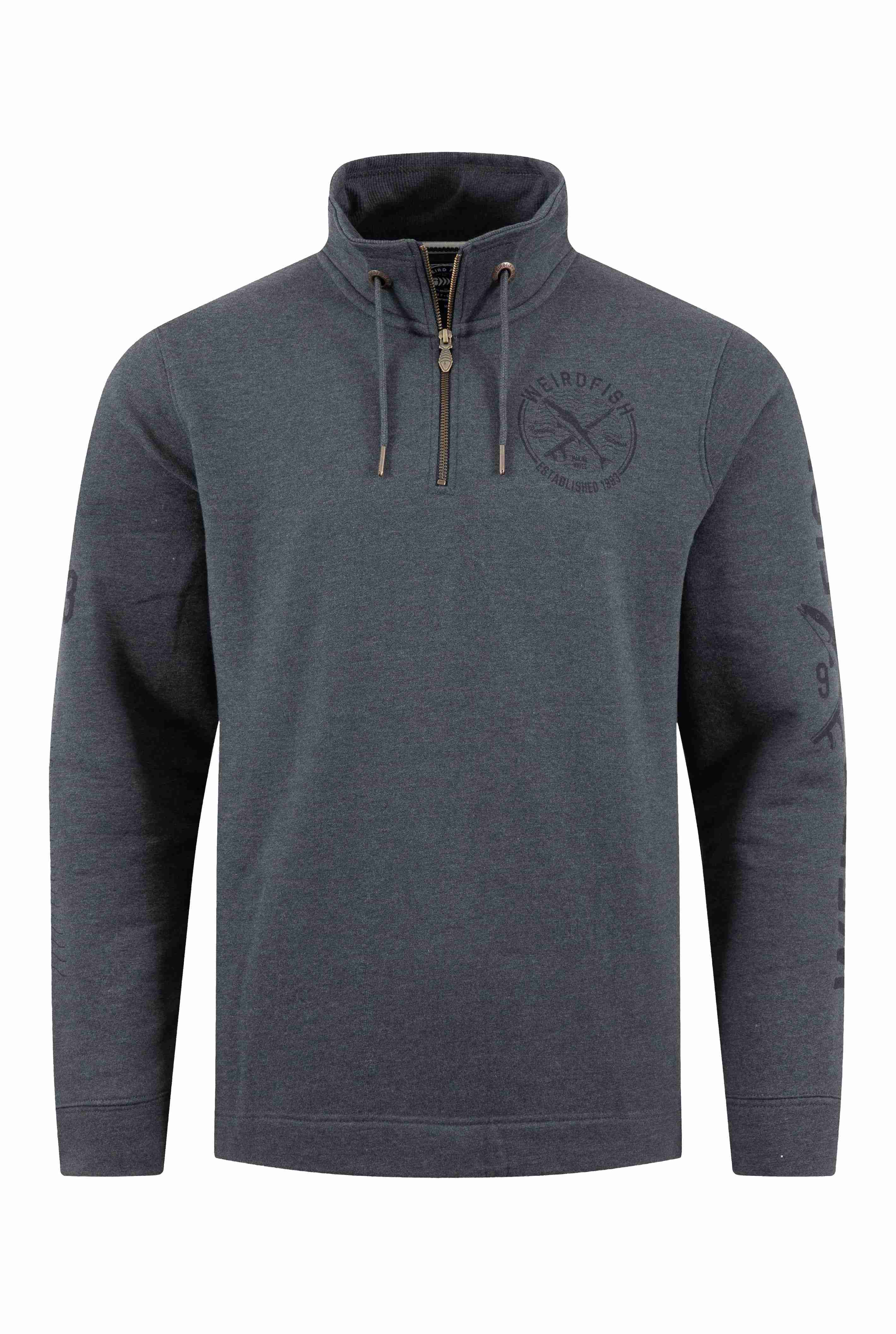 Oakville Eco 1/4 Zip Graphic Sweatshirt Navy