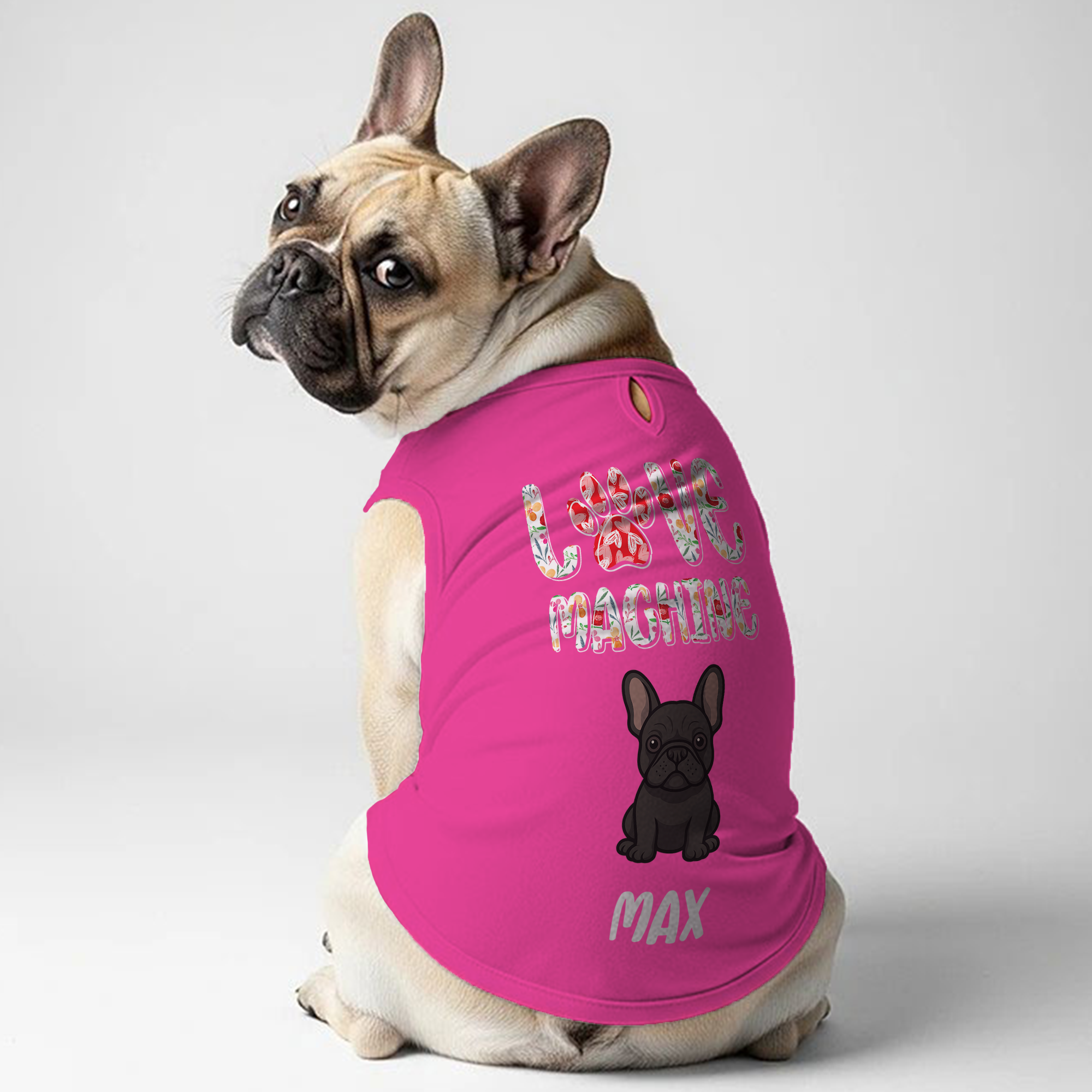 Pet-Lover Love Machine - Personalized Frenchie Shirt | Custom Dog T-s...