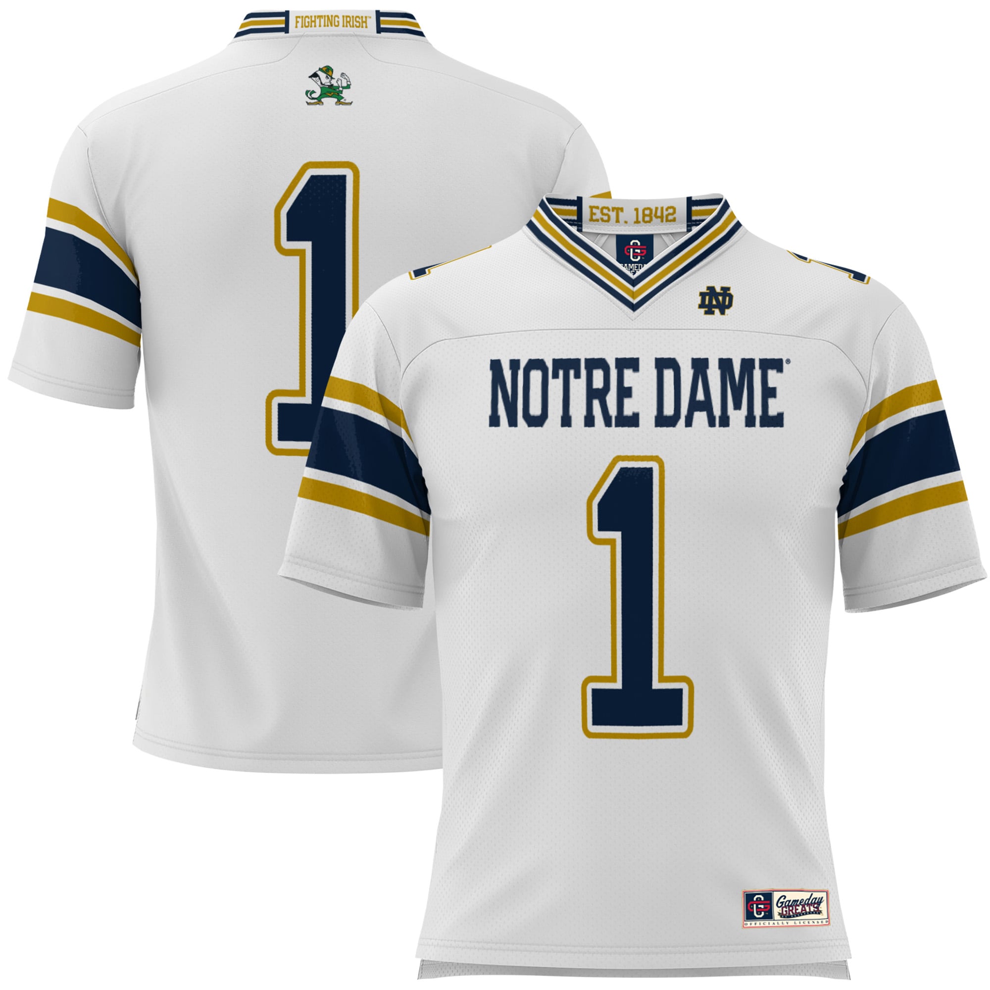 Youth #1 White Notre Dame Fighting Irish Football Jersey