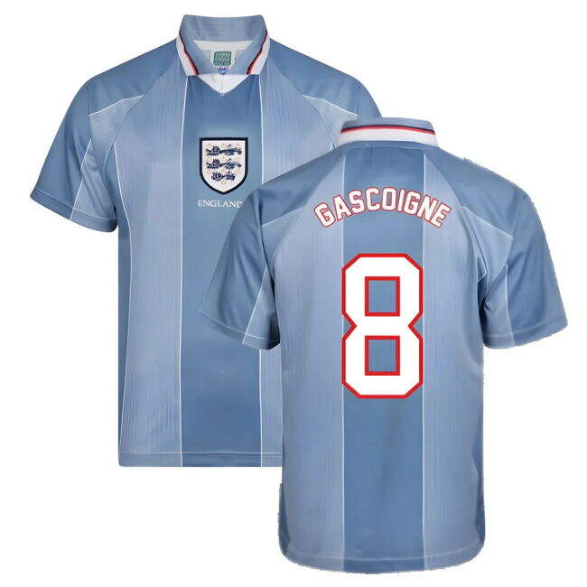 Wholesale Score Draw England 1996 Away Euro Championship Retro Football Shirt (GASCOIGNE 8) As A Gift
