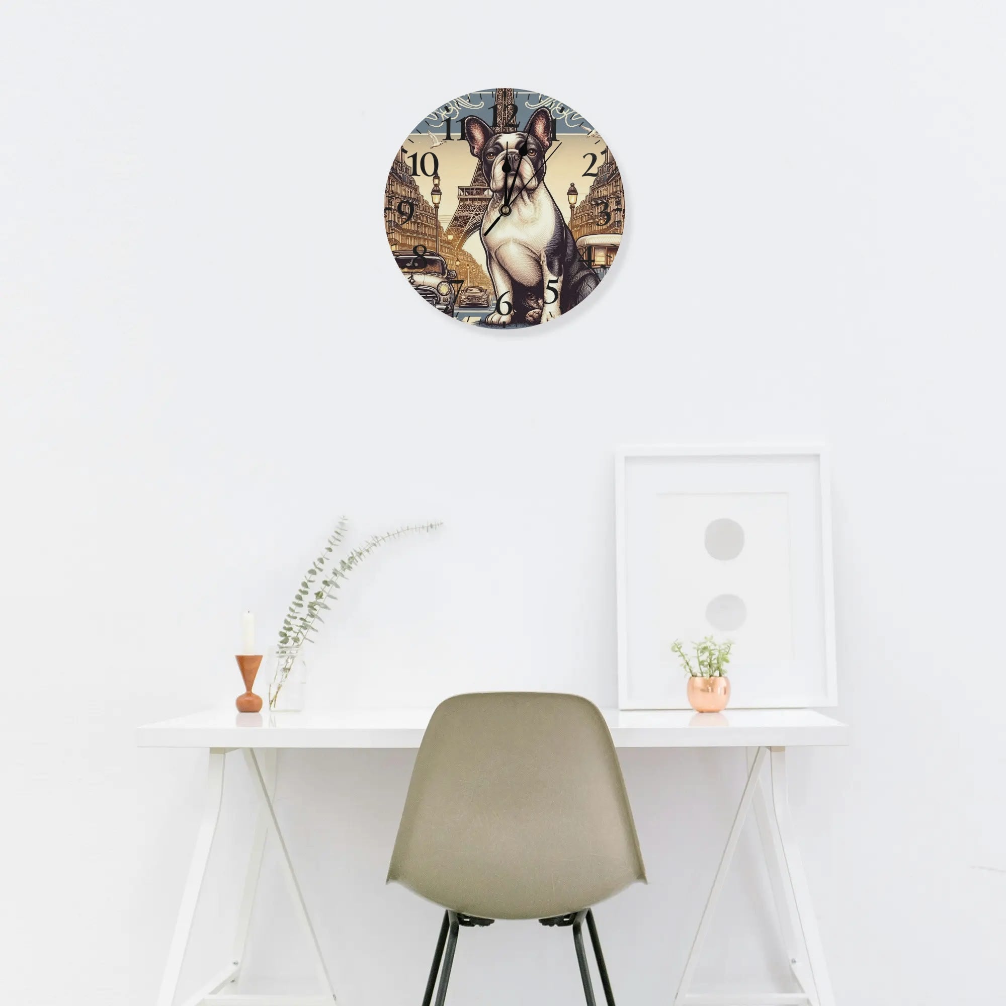 French Bulldog Bandit Frameless Wall Clock Comfy Pet Product