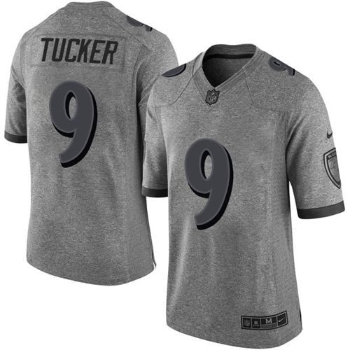 Authentic NFL Baltimore Ravens #9 Justin Tucker Gray Limited Jersey