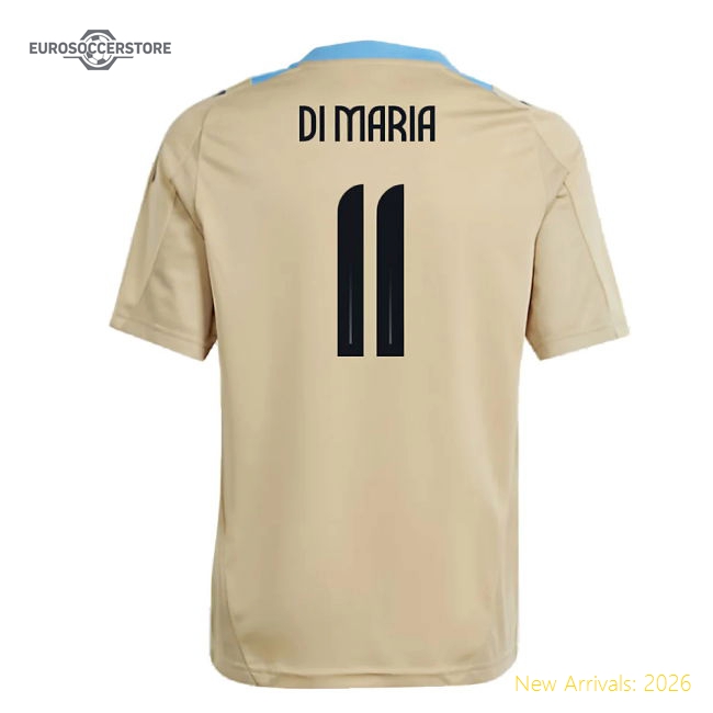2024-2025 Argentina Training Jersey (Hazy Beige) - Kids (DI MARIA 11)