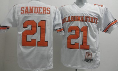 Men's None White 2024 match worn Barry Sanders #21 comfortable Jersey