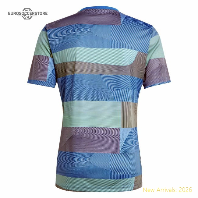 Professional-Grade 2025-2026 Real Madrid Pre-Match Shirt (Blue) (F.Mendy