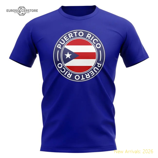 Exceptional Puerto Rico Football Badge T-shirt (royal) - Supporter Edition