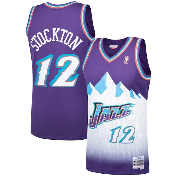 John Stockton UTA Swingman Jersey - retro authentic game-day