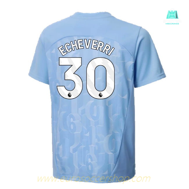 2024-2025 Man City Prematch SS Shirt (Light Blue) - Kids (Echeverri 30)