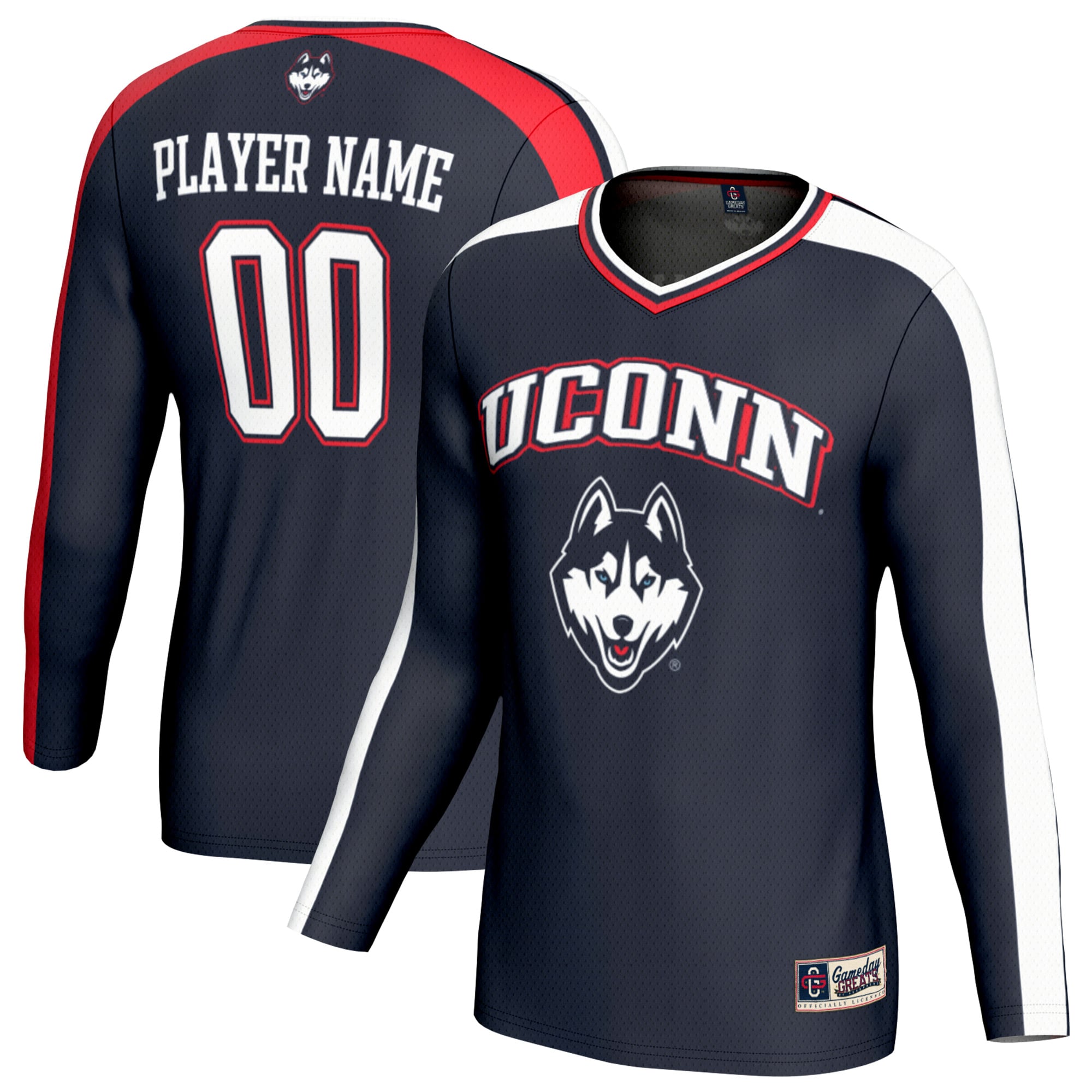 UConn Huskies GameDay Greats Unisex NIL Pick-A-Player Lightweight Collegiate Volleyball Fashion Jersey - Navy
